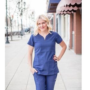 Greys Anatomy Signature Galaxy Blue Scrub Set
